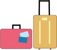 pink and yellow suitcases